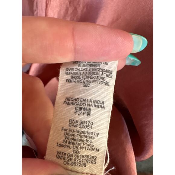 Free People Midnight Vibes Silky Satin Dolman Sleeve Crop Wrap Rose Pink Medium - Picture 11 of 11